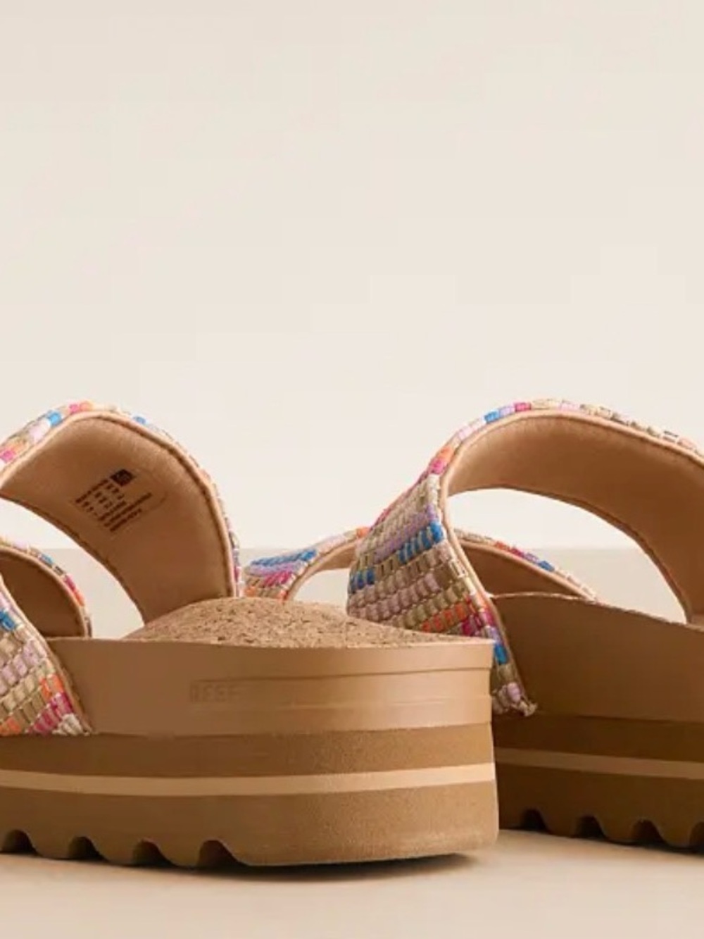 Reef Women's Tan Woven Double-Strap Sandals with Multicolor Accents - Picture 5 of 14